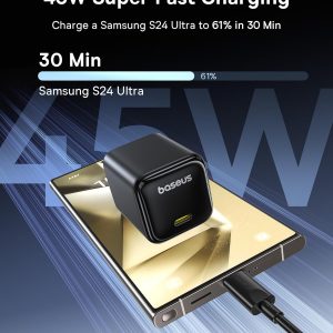 Baseus 45W USB C Charger Block, 2 Pack PPS Fast Charger Type C with USB-C Cable for iPhone 17/16/15 Series, iPad, Galaxy S24 Ultra and More Series