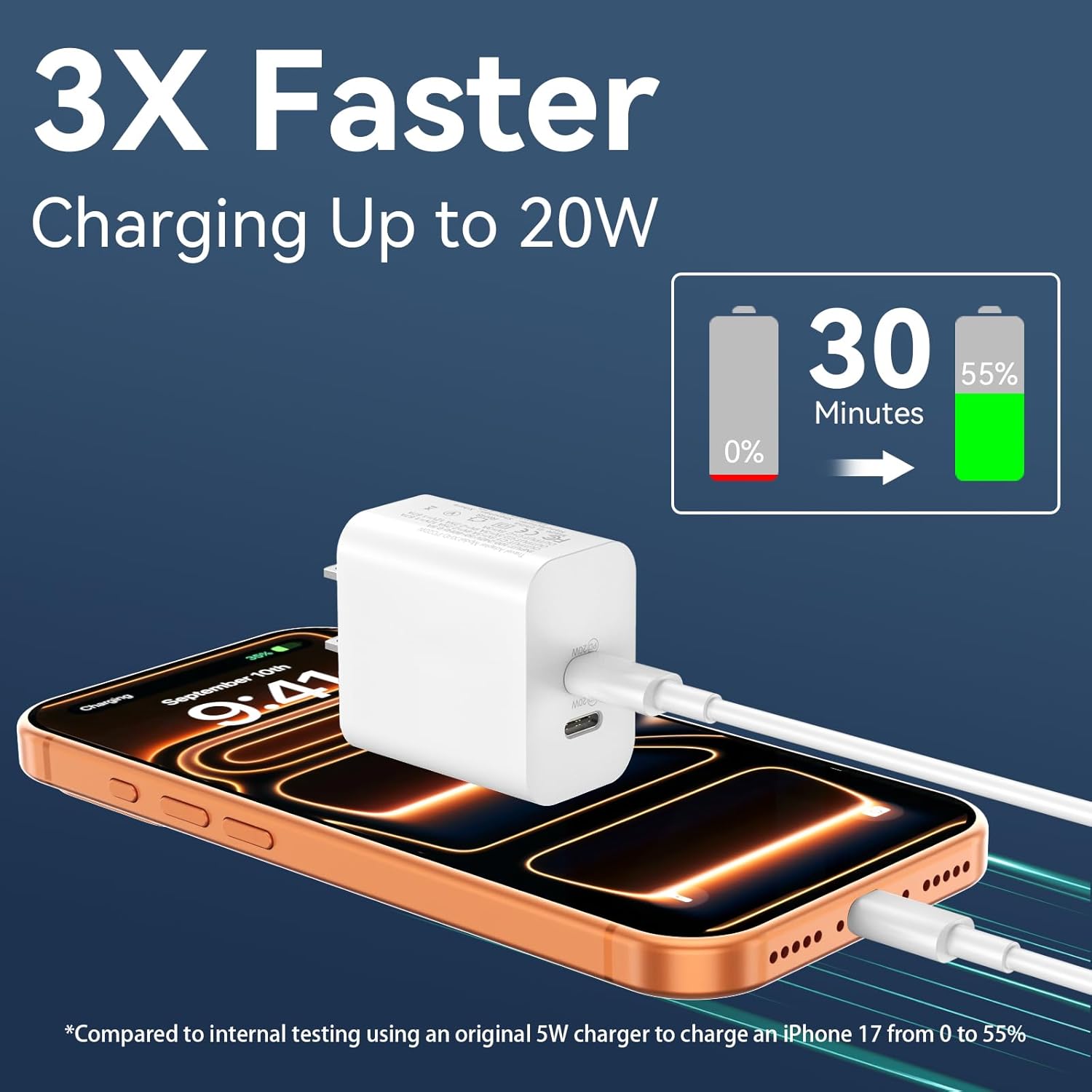 iPhone Charger Fast Charging Cord 10FT iPhones 17 16 15 Charger 20W USB C Fast Charging Block Cable for iPhone 17/17 Pro/17 Pro Max/Air/16/16 Plus/16 Pro/16 Pro Max/15/15 Pro/15 Pro Max, iPad Pro/Air - Image 2
