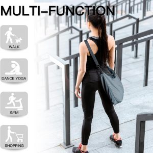 Lightweight Foldable Nylon Crossbody Bag, Stylish Compact Polyester Packable Totes, Simple Collapsible Handbag for Travel, Gym, Sports, Everyday Use – Gray, Gifts for Christmas