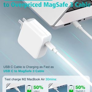 Charger for MacBook Air MacBook Pro 13 14 15 16 inch 2025 2024 2023 2022 2021 2020, M1 M2 M3 M4 Laptop 70W USB C Power Adapter, iPad, LED, 6.6FT USB-C Cable, Charging as Fast as Original Quality
