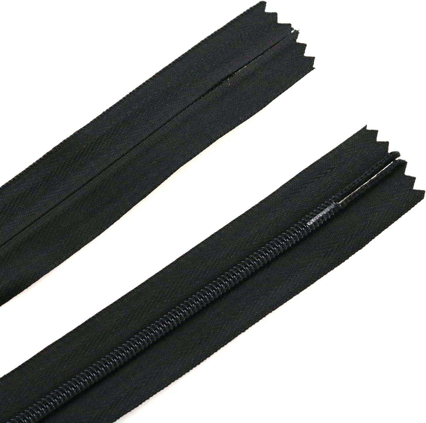 ZCZQC Invisible Nylon Coil 10PCS 16 Inch Nylon Invisible Sewing Zipper Bulk Hidden Zipper Black - Image 5
