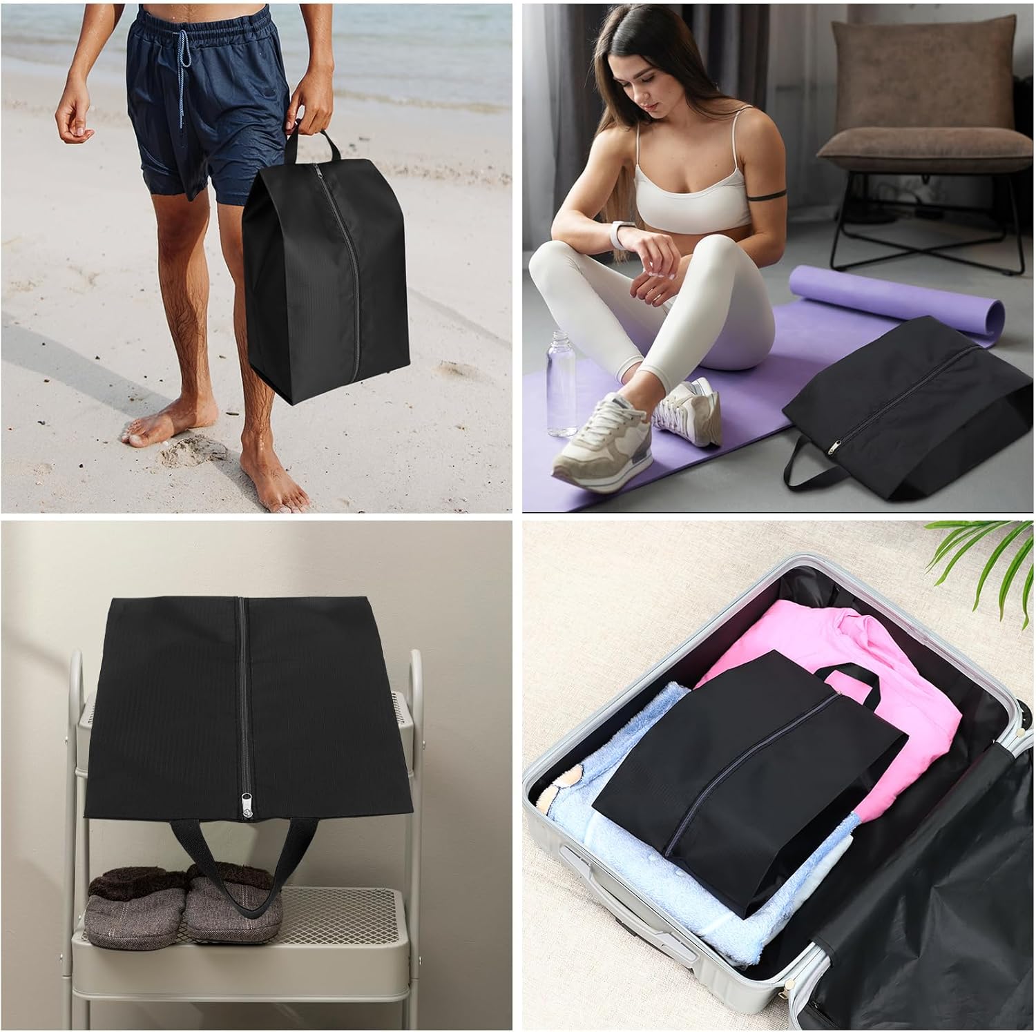 Shoe Bags for Travel, 6 Pack Large Oxford Fabric Portable Travel Shoe Bag with Zip for Storage and Packing Vacation Essentials - Image 7