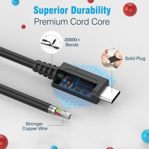 MARSDOCK 45W Charger for Nintendo Switch – 15V 2.6A AC Adapter Fast Charging with 5FT USB C Cord – Compatible with Switch Lite, OLED, Steam Deck – Support TV Mode