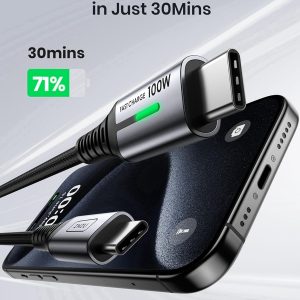 INIU USB C Cable, [6.6ft, 2-Pack] 100W USB C to C Fast Charging Cord, Braided Type C Charger Cable for iPhone 17 16 Pro Max, Samsung Galaxy S25 S24 Ultra, MacBook Pro iPad Air Switch 2 Steam Deck etc.