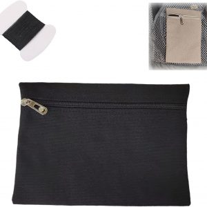 Sew-in Side Pocket with Zipper,Coat Inside Pockets,Travel Security Pocket Hidden Wallet,Secure Side Pocket for Mastectomy Recovery, Pockets for Clothing Including Coats (Black)