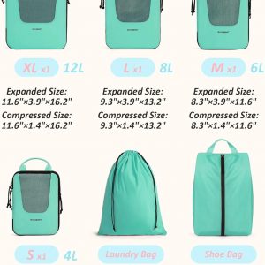 BAGSMART Compression Packing Cubes, Travel Cubes for Packing, 6/5/4 Set Suitcase Organizer Bags Set, Lightweight Packing Organizers