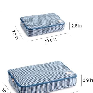 2 Set Packing Cubes for Travel, Lightweight Luggage Organizer Bags with Double-Layer Fabric (Blue)