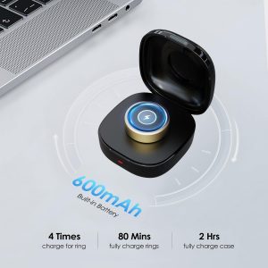 Compatible with Oura Ring Gen 4 Charger,Not for Oura Ring Gen 3, Portable Travel Charging Box for Smart Accessories (Black, Size 9)