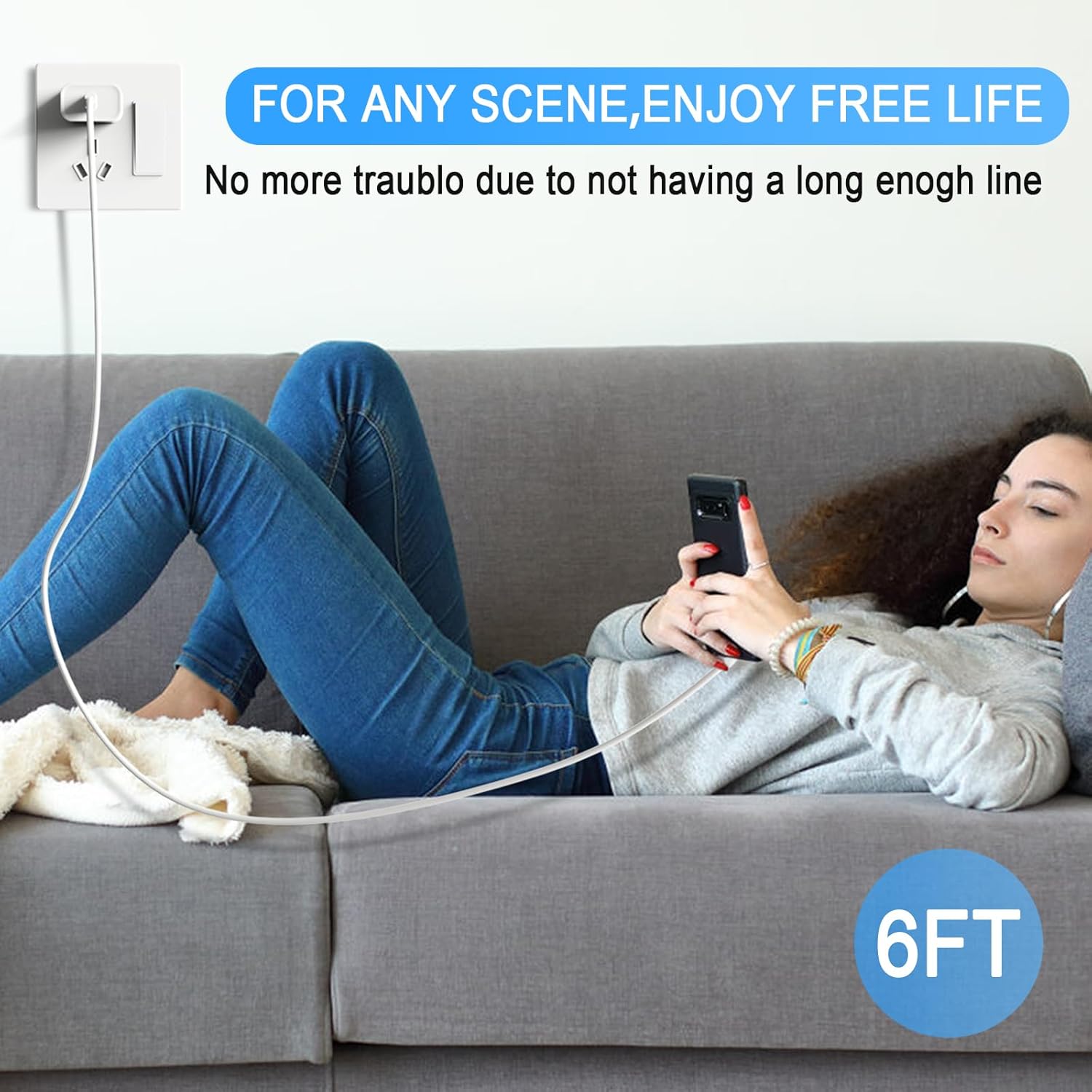 iPhone 17 16 15 Charger, USB C Charger, 4-Pack Fast Wall Charging, USB-C Chargers Block (4-Pack 6 ft Cable Included) for iPhone 17/16/15/15 Pro/15 Pro Max/iPad Pro/AirPods Samsung & More - Image 7