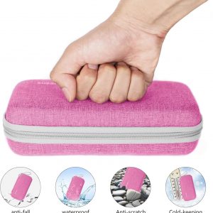 Insulin Cooler Travel Case,EVA Insulation Travel Medicine Kit with 2 Ice Packs for Diabetes Care,Insulin Pen and Other Diabetic Supplies (Pink)
