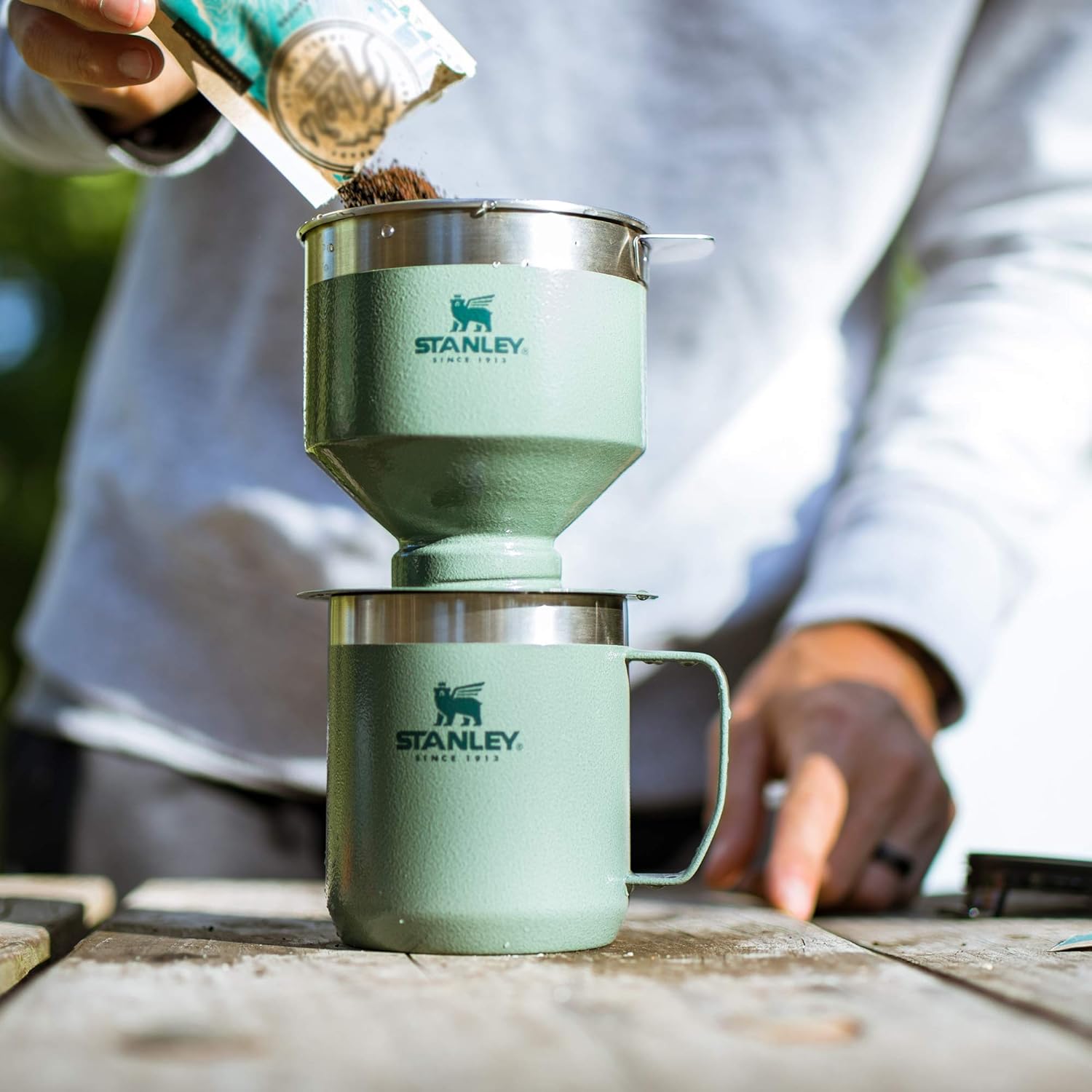 STANLEY Perfect Brew Pour Over Set | 12 oz Camp Mug with Lid Included | Drip Coffee Maker with Reusable Filter | Insulated Stainless Steel | BPA-Free | Hammertone Green - Image 7