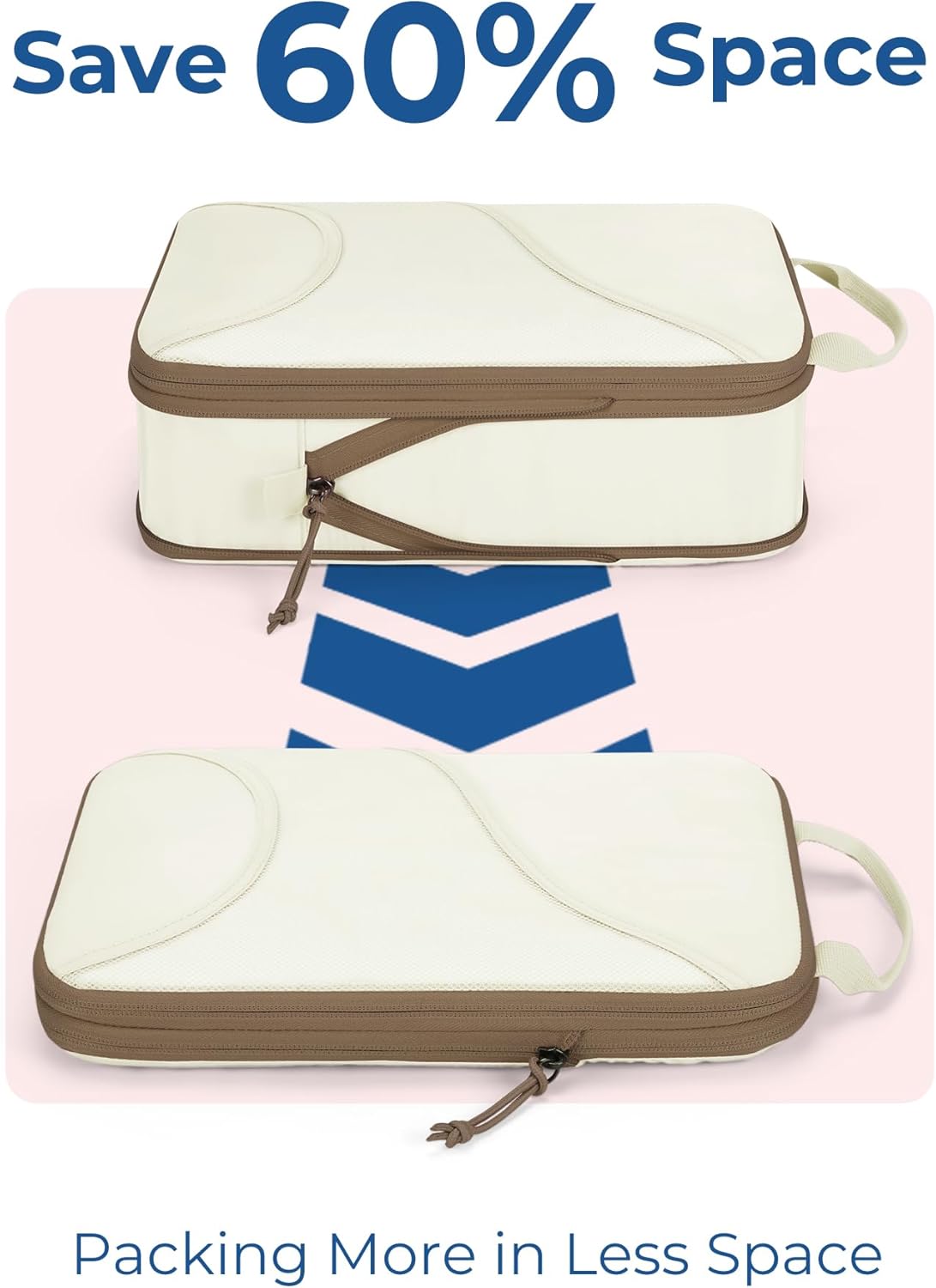 BAGSMART Compression Packing Cubes - 6 Set Travel Packing Cubes for Suitcases, Compression Suitcase Organizers with Shoe Bag - Image 4