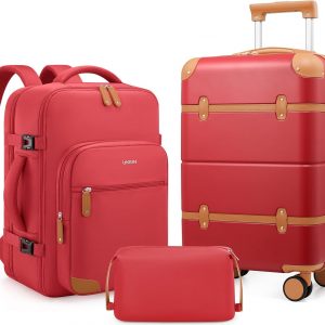 Luggage Sets 3 Piece, Expandable 100% PC Hardshell Suitcase with Spinner Wheels, 20in Suitcase Set with TSA Lock for Women, Carry On Luggage with Travel Backpack