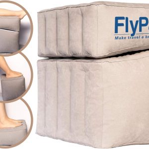 Flypal Inflatable Foot Rest Pillow, Kids Airplane Bed | Adjustable Height Leg Rest for Travel & Office | Improves Comfort & Circulation, Reduces Swelling & Fatigue | Lightweight & Portable