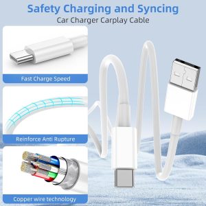 2Pack 6FT USB to USB C Cable for iPhone 17 16 15 Charger Cord, for Apple 17 16 15 Pro/Pro Max/Plus Type C Cord, for iPad Pro 12.9/11, Air 5th/4th Gen, Car Charger Carplay Charging Cable