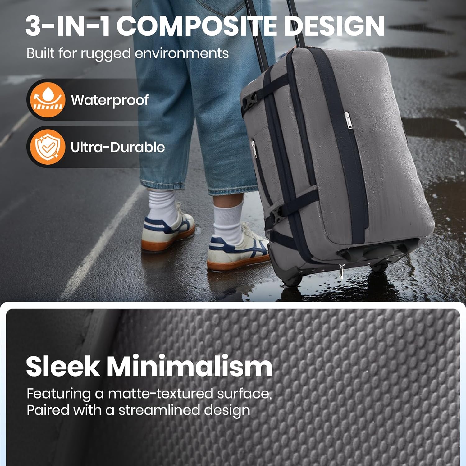 Fanwoli Vacuum Rolling Travel Backpack, Carry On Luggage with TSA Lock & Anti Theft Zipper, 70L Expandable Airback with Compression Pump, Waterproof Laptop Bag Ideal for Flight & Business - Image 5