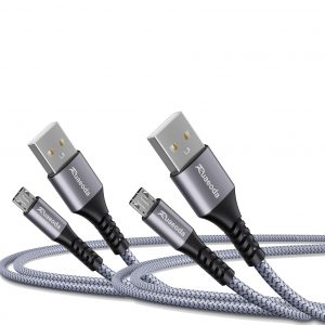 Ruaeoda Micro USB Cable Android Charger 6ft 2PACK Compatible with PS4 Charger Cord – High Speed 2.0 USB A Male to Micro USB Nylon Braided Cable for Android Phone