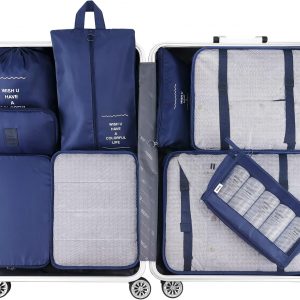 Mossio 9 Set Packing Cubes with Shoe Bag & Electronics Bag – Luggage Organizers Suitcase Travel Accessories