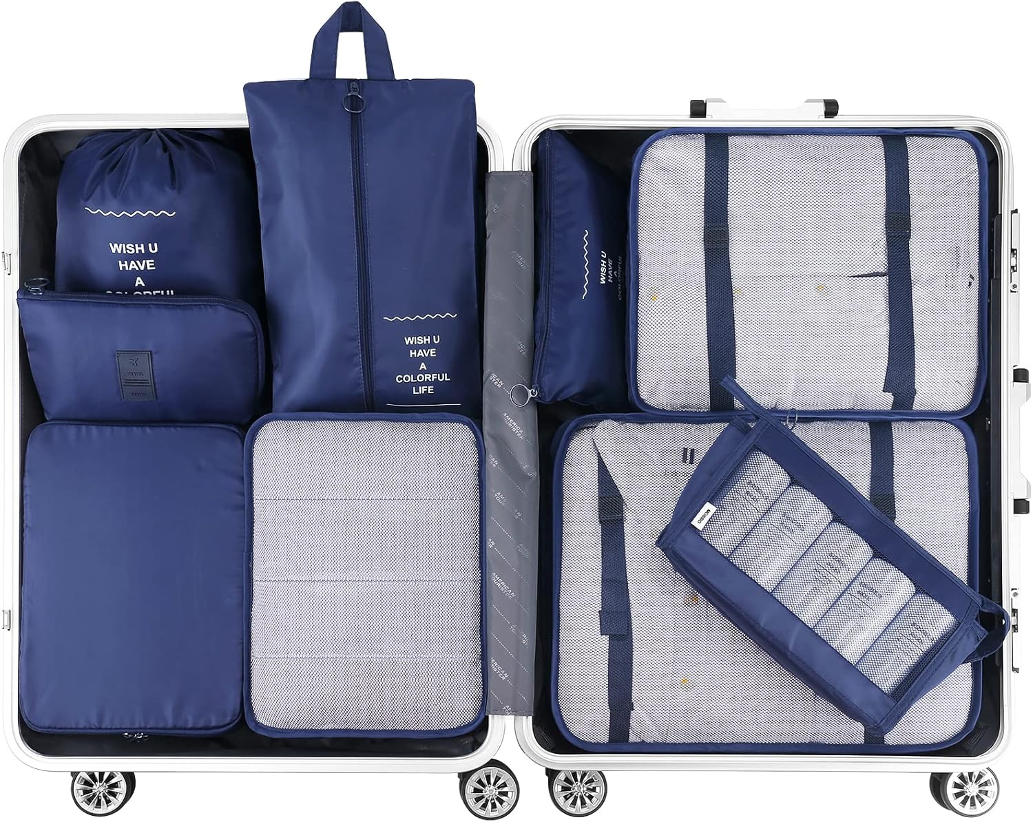 Mossio 9 Set Packing Cubes with Shoe Bag & Electronics Bag - Luggage Organizers Suitcase Travel Accessories - Image 2