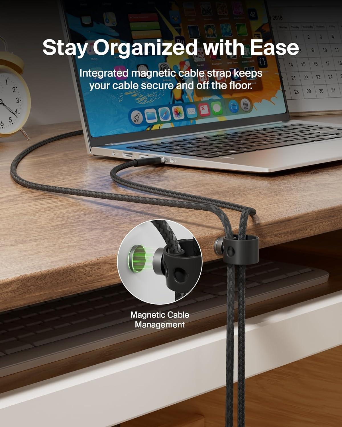 Belkin BoostCharge Pro Flex Braided USB-C to USB-A Cable (6.6ft/2M), USB-C USB-IF Certified Fast Charging Cable for iPhone 17, iPad Pro, Galaxy S25, Pixel, Nintendo Switch 2 & More - Black (2-Pack) - Image 4