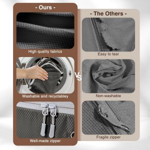 DIMJ Clothes Storage Bag 6 Pack, 19L Compression Storage Bags for Blanket, Sweater, Jacket, Closet, Sheet Storage Organizer with Window Handle, Compression Packing Cubes Space Saver Bags with Zipper