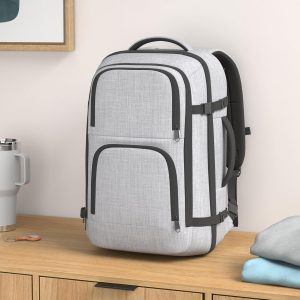 Dinictis Travel Backpack Carry on Flight Approved, Backpack Suitcase for Travel, Personal Item Travel Bag fits 17 inch Laptop- Grey