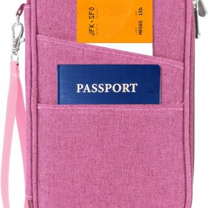 Premium Travel Passport Holder,Family Passport holder Travel Document Organizer,Secure &Stylish Companion For your Family (pink)