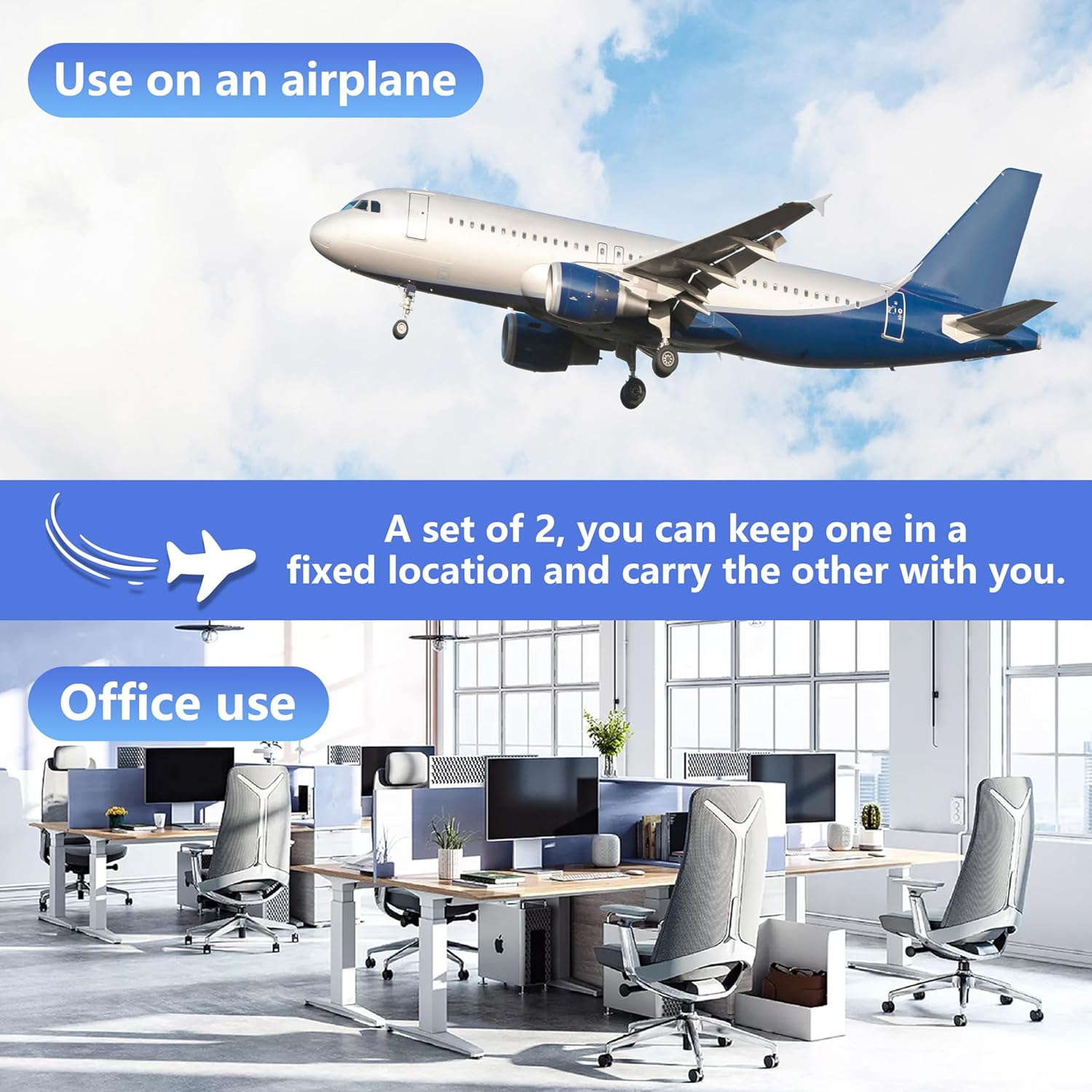 2-Pack Airplane Travel Footrest Hammock - Perfect Airplane Foot Hammock to Relax Your Feet - Travel Essentials Comfy Foot Hanger Plane Footrest for Long Trip - Image 5
