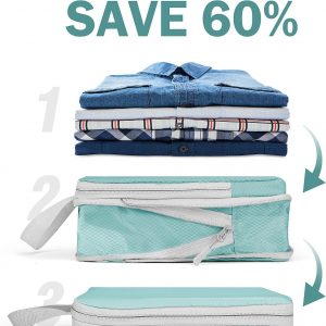 Utook 8 Set Compression Packing Cubes for Travel, Double Zipper Space-Saving Expandable Compression Packing Cubes, Sturdy Zippers and Seams for Sorting and Organizing Travel Luggage Items