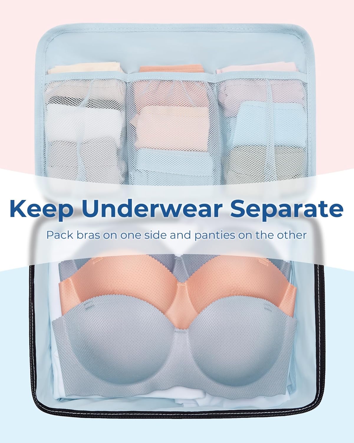 BAGSMART Compression Packing Cubes, 6 PCS Packing Cubes for Suitcases, Travel Bags Organizer for Luggage, Lightweight Packing Cube for Travel Essentials - Image 8