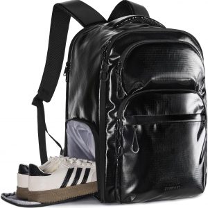 BAGSMART 30L Travel Backpack, 15.6 Inch Carry On Backpack Flight Approved, Personal Item Travel Bag, Water Resistant Weekender Bag Daypack, Black
