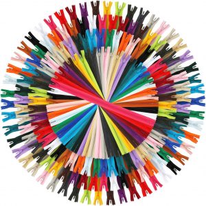 WILLBOND 200 Pieces Nylon Invisible Zippers Sewing Hidden Zippers for Clothes Sewing Crafts, 6 Inch, 8 Inch, 14 Inches, 18 Inches(25 Assorted Colors)