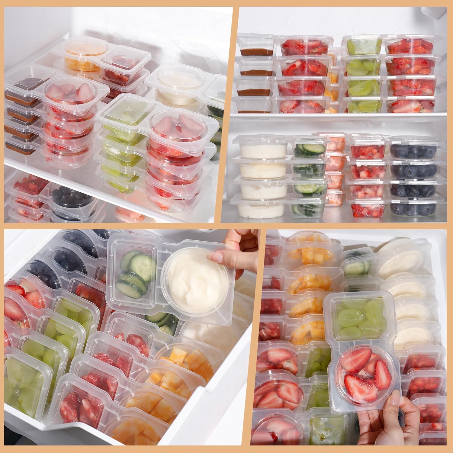 Reusable Snack Containers with Lids: Snack Containers 20Pcs - Snackle Box Container Portion Control - Snack Pack Containers - Double Compartment Snack Containers for On the Go - Travel Essentials - Image 5