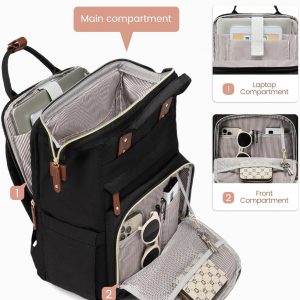 LOVEVOOK Laptop Backpack for Women, 17.3” Waterproof Nurse Bag Teacher Work Backpack Purse for Women, Travel Computer Backpack for College Office Business Ladies