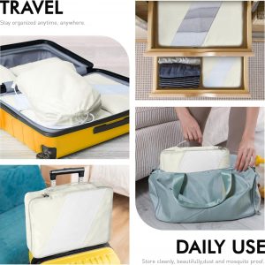 WVM Packing Cubes for Travel, 8-Piece Luggage Organizer Set with Shoe Bag, Toiletry Bag & Laundry Bag, Beige