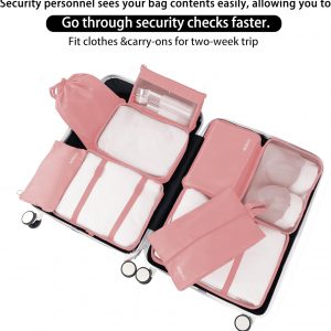 9 set Packing Cubes for Travel,Effortless Organization Cube for Quick Packing& Unpacking, Travel Must Have Suitcase Organizer Essentials for any Journey,Business trip,Cruise,Camping,hiking,Vacation.