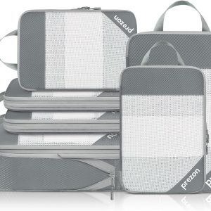 Prezon 8 Set/6 Set/4 Set Compression Packing Cubes for Travel, Lightweight Vacation Travel Essentials, Travel Accessories for Suitcase Organizer Bags Set, Durable Luggage Organizer