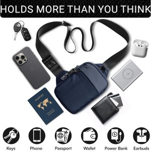 Travel Sling Bag for Men – Small Waterproof Crossbody Multipocket Chest Bag with Anti-Theft & RFID Blocking
