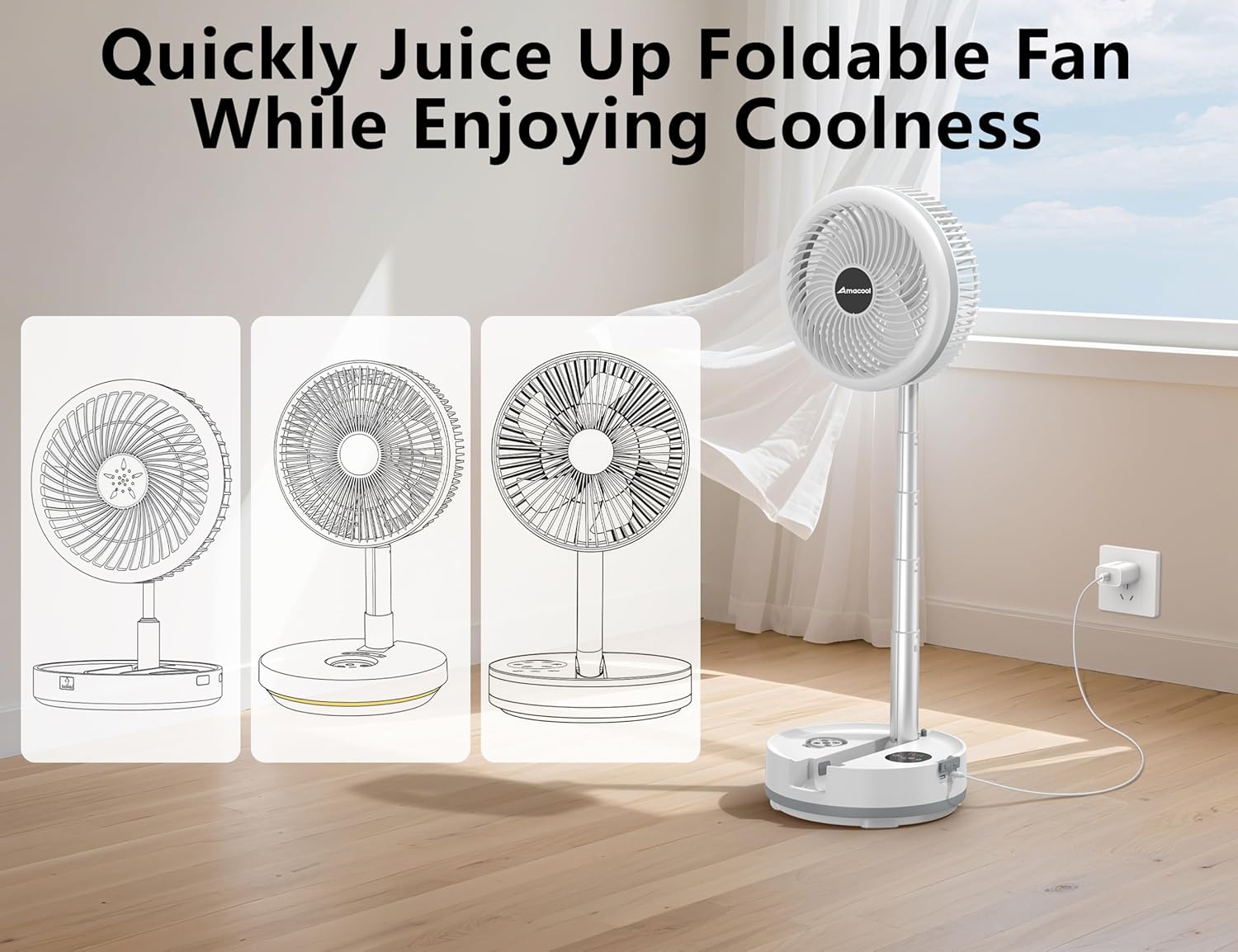 20W USB C Charger Block Compatible KITWLEMEN, ONLYNEW Rechargeable Camping Fan, Amacool Stroller Fan, VENTY Portable Fan, 5V/3A Charging Adapter, 3.3FT Fast Type-C Charger Cable - Image 6