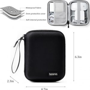 Charger Case for MacBook, Small Charger Organizer, Portable Pouch Travel Storage for Laptop Accessories, Waterproof for Magic Mouse, Power Bank,Charging Cords (Black)…