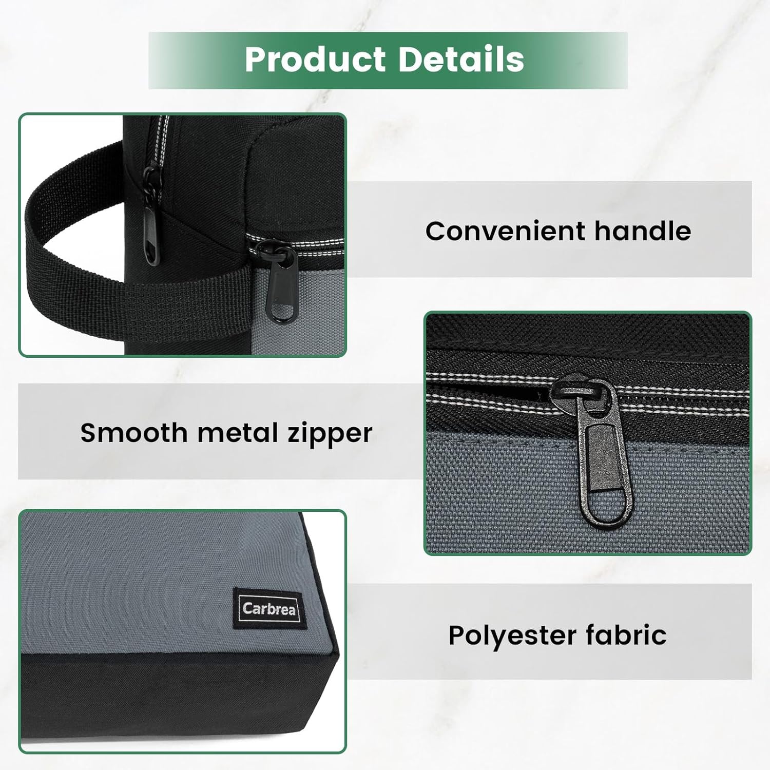 Travel Toiletry Bag - Small Tavel Bag for Toiletries, Cosmetics, Accessories, Gifts - Black - Image 4