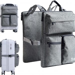 SUITEDNOMAD Luggage Harness for Carry On Bag, Over Suitcase Organizer with Storage Pockets and Laptop Sleeves, Slide On Adjustable Bag for Travel