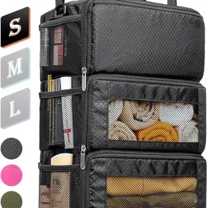 Suitcase Organizer, Travel Luggage Organizer Hanging Shelves Packing Cube Closet/Collapsible Portable Travel Organizer for Carry-on