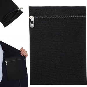 LXUEJIE Sew-in Side Pocket with Zipper, Inside Pockets Sewing Drainage Pouch Travel Security Pocket Hidden Pockets for Clothing Puffer Jacket Shirt Robes Hoodie