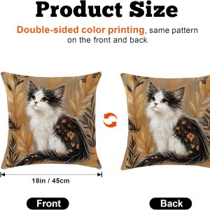 seewan Throw Pillow Covers 18×18 Set of 2, Decorative Linen Pillow Cover for Couch Sofa Bedroom Living Room, Spring Floral Cushion Covers with Hidden Zipper, Modern Farmhouse Decor for Home Decor