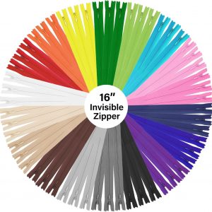 Mandala Crafts #3 Assorted Hidden Invisible Zippers for Sewing and Crafts, 80 PCs 16 Inch Coil Zippers Supplies for DIY Tailoring Projects