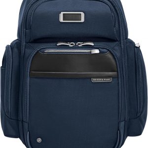 Briggs & Riley Large Cargo Backpack for Women & Men – Laptop Backpack, For Work & Travel, Spacious & Durable, Padded Straps, Fits up to 17″ Laptop – @work Collection, Navy