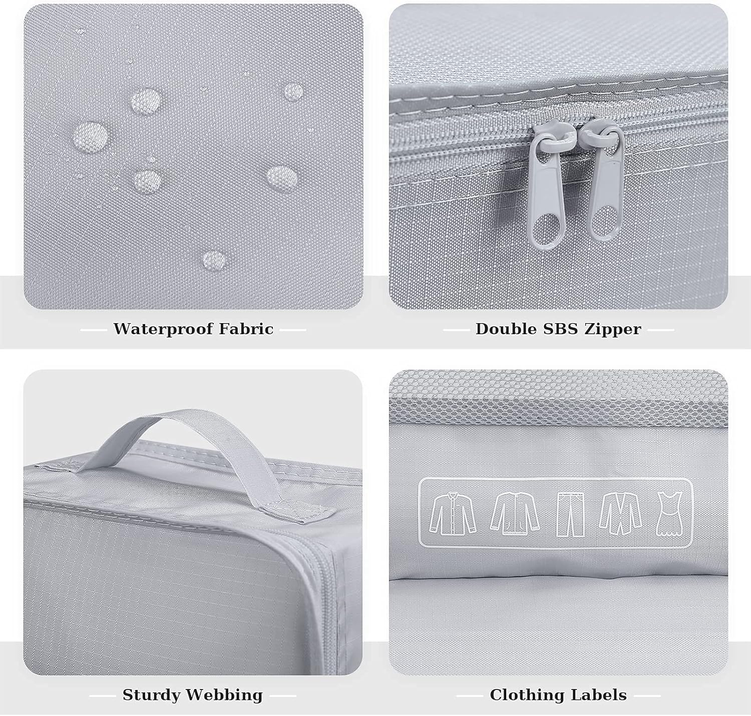 Mossio 6 Set Packing Cubes with Shoe Bag - Lightweight Travel Luggage Suitcase Organizers - Image 3