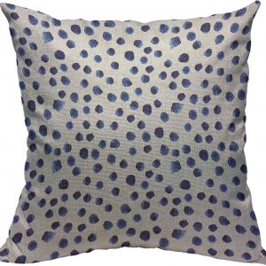 VERSUSWOLF Throw Pillow Covers Navy Paint Hand Drawn Blue Watercolor Polka Dot Watercolour Cotton Linen Decorative Square Pillowcases Cushion Cover 18 X 18 Inch