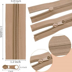 Syhood 36 Yards 12 Pieces #5 Sewing Zippers Tapes Assorted Nylon Lightweight with 120 Plastic Zipper Sliders for Women Men Sewing Supplies(Morandi Color)